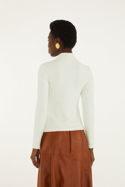 OFF-WHITE LONG SLEEVE FLOWER TOP