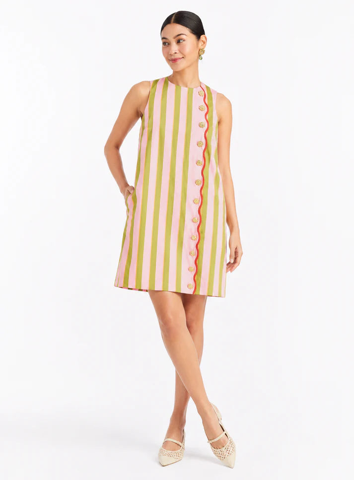 Etta Printed Mini Dress in Herbs De Provence