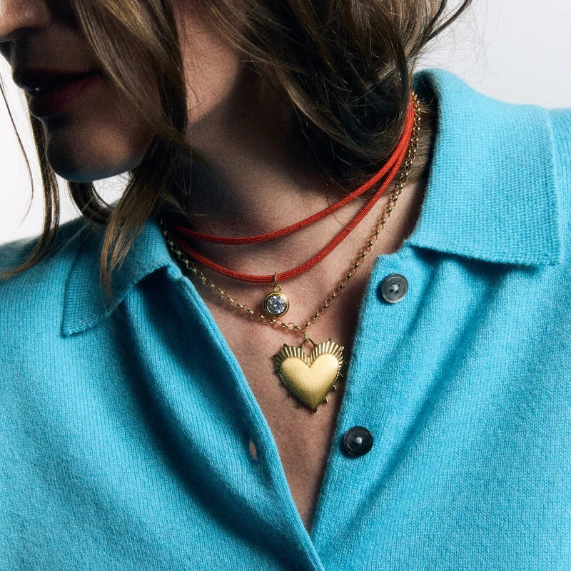 Coral Red HART Necklace Cord