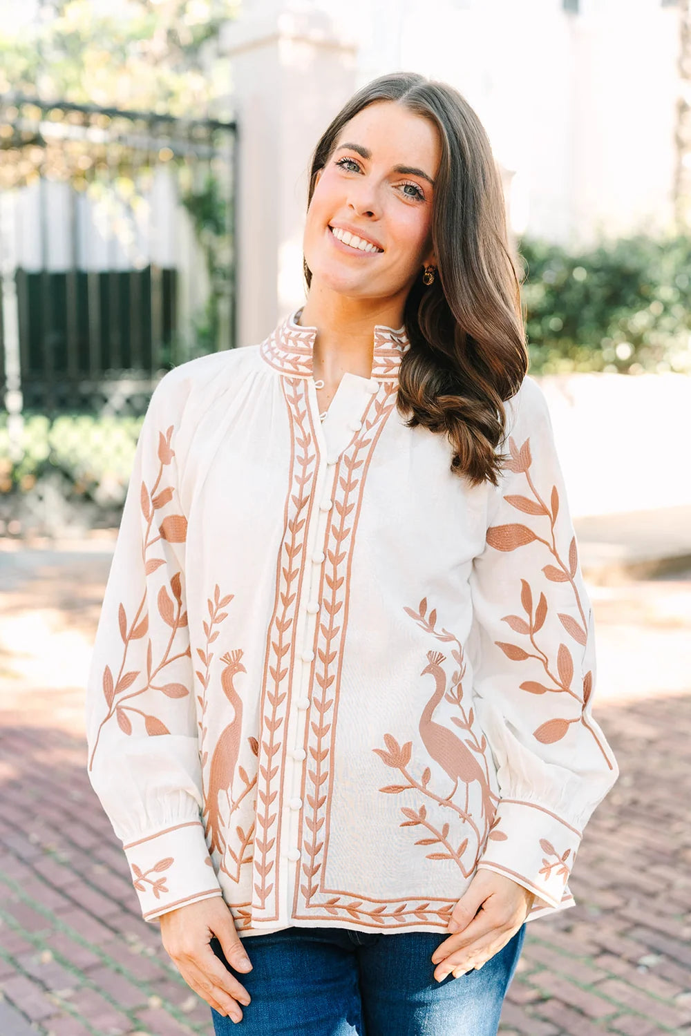 Casey Blouse in Ivory Canopy