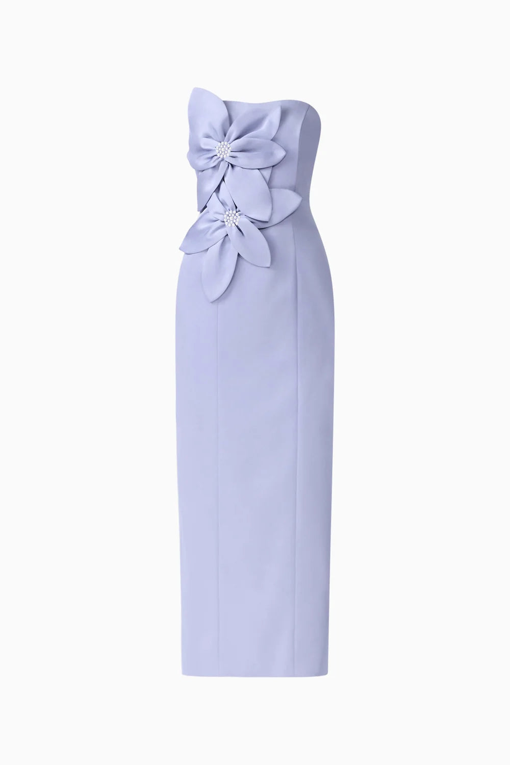 Lunelle Column Midi Dress in Stone Blue