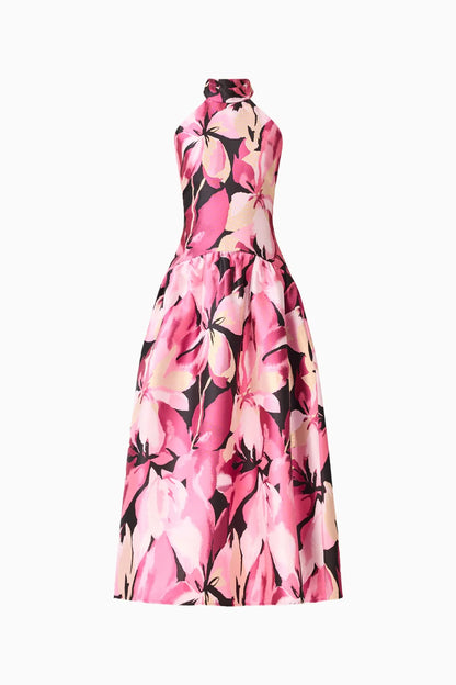 Lumiflora Halter Gown in Pink Multi