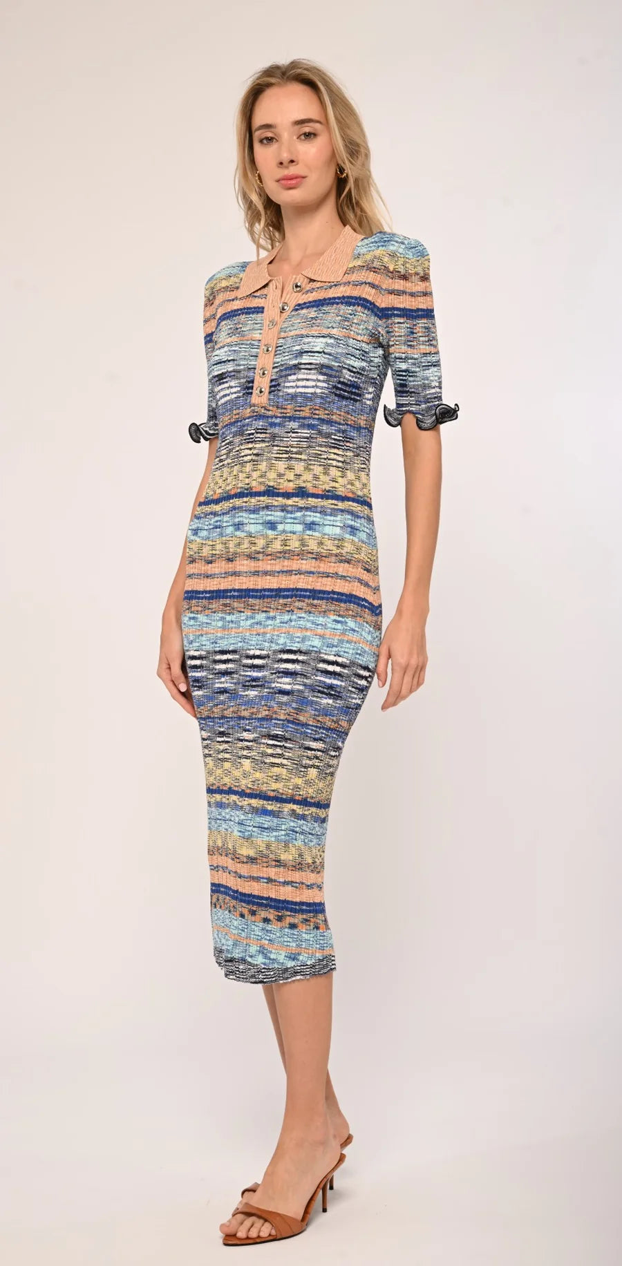 Faye Knit Dress in Multi Space Dye