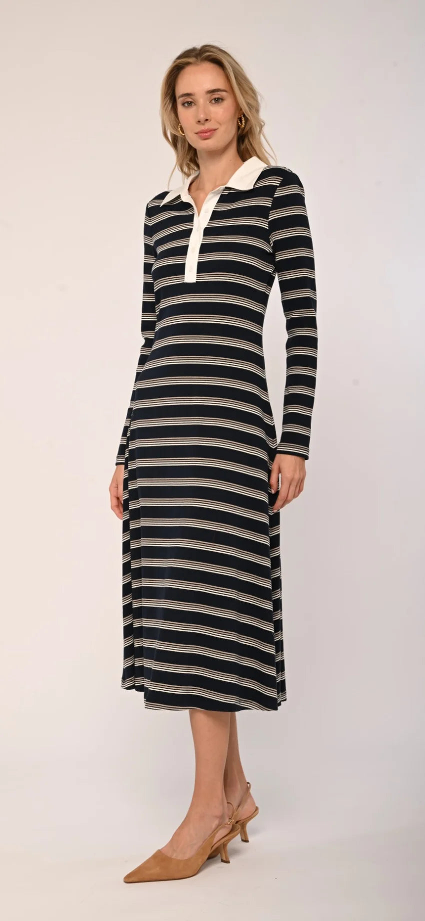 Faye Knit Dress in Multi Stripe