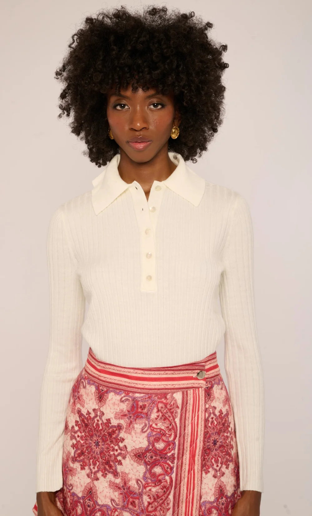 Riley Long Sleeve Tee in Ivory