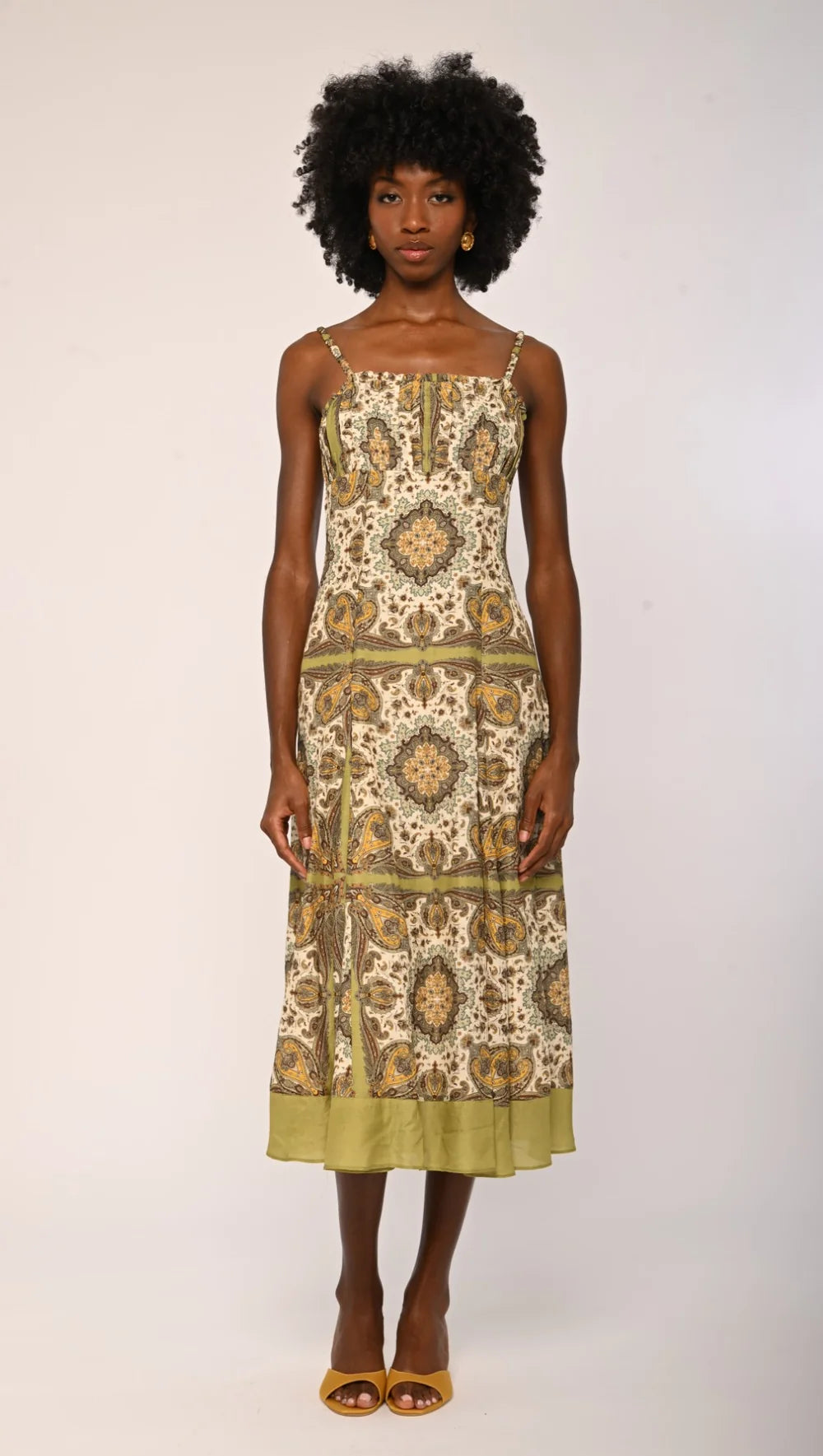 Blaire Midi Dress in Kaleidescope Scarf Print