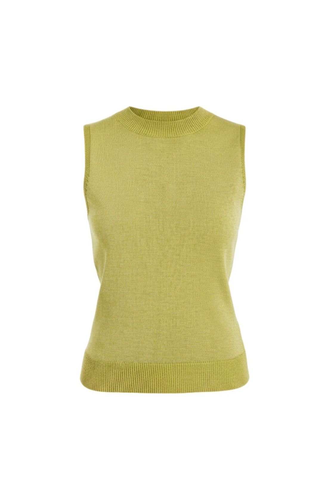 Soho Knit Shell Top in Olive Green