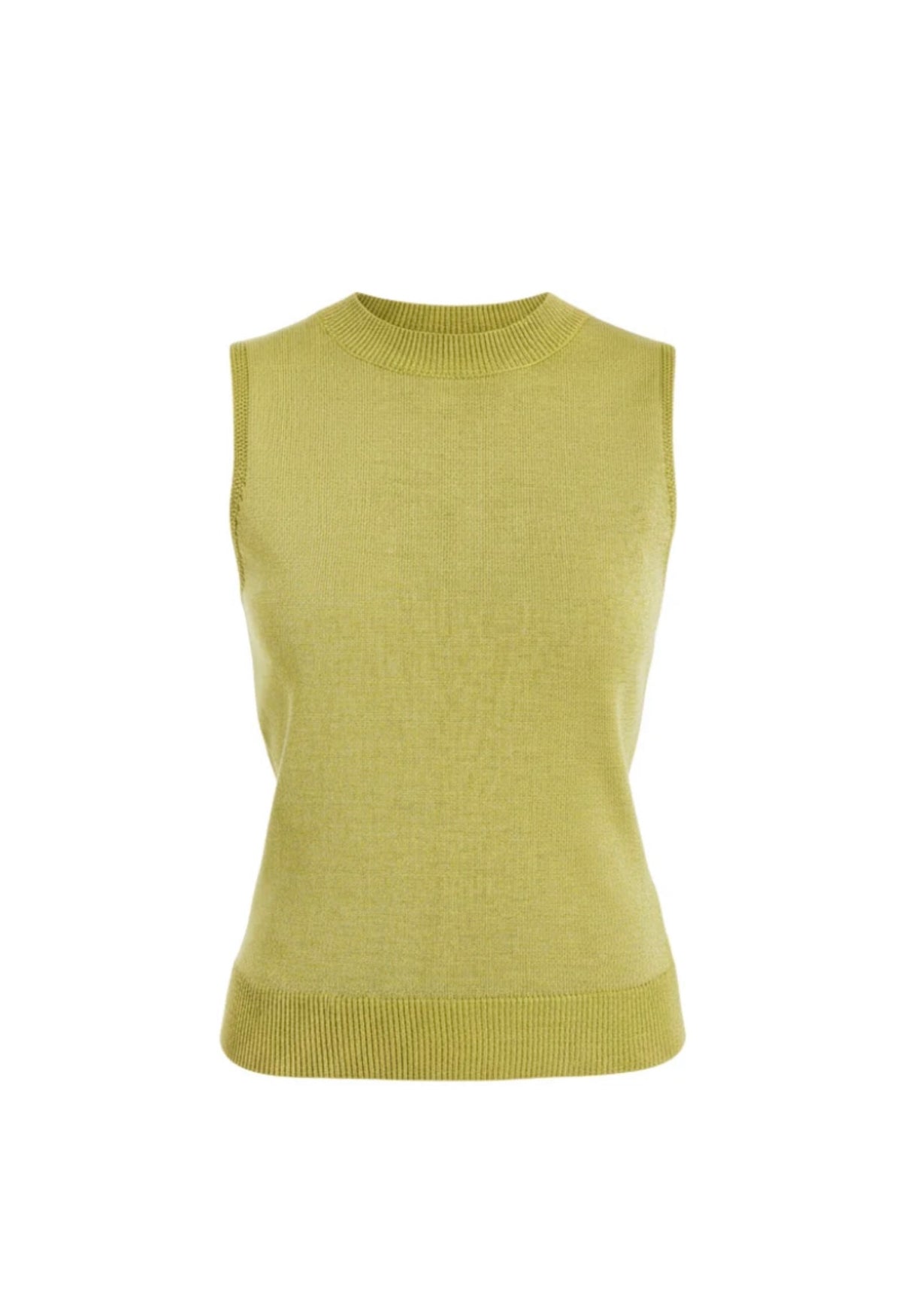 Soho Knit Shell Top in Olive Green