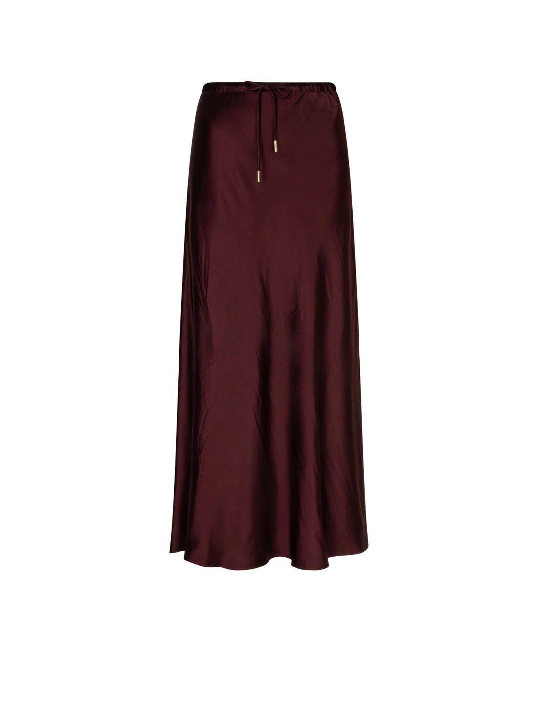 Long Acetate Skirt in Merlot