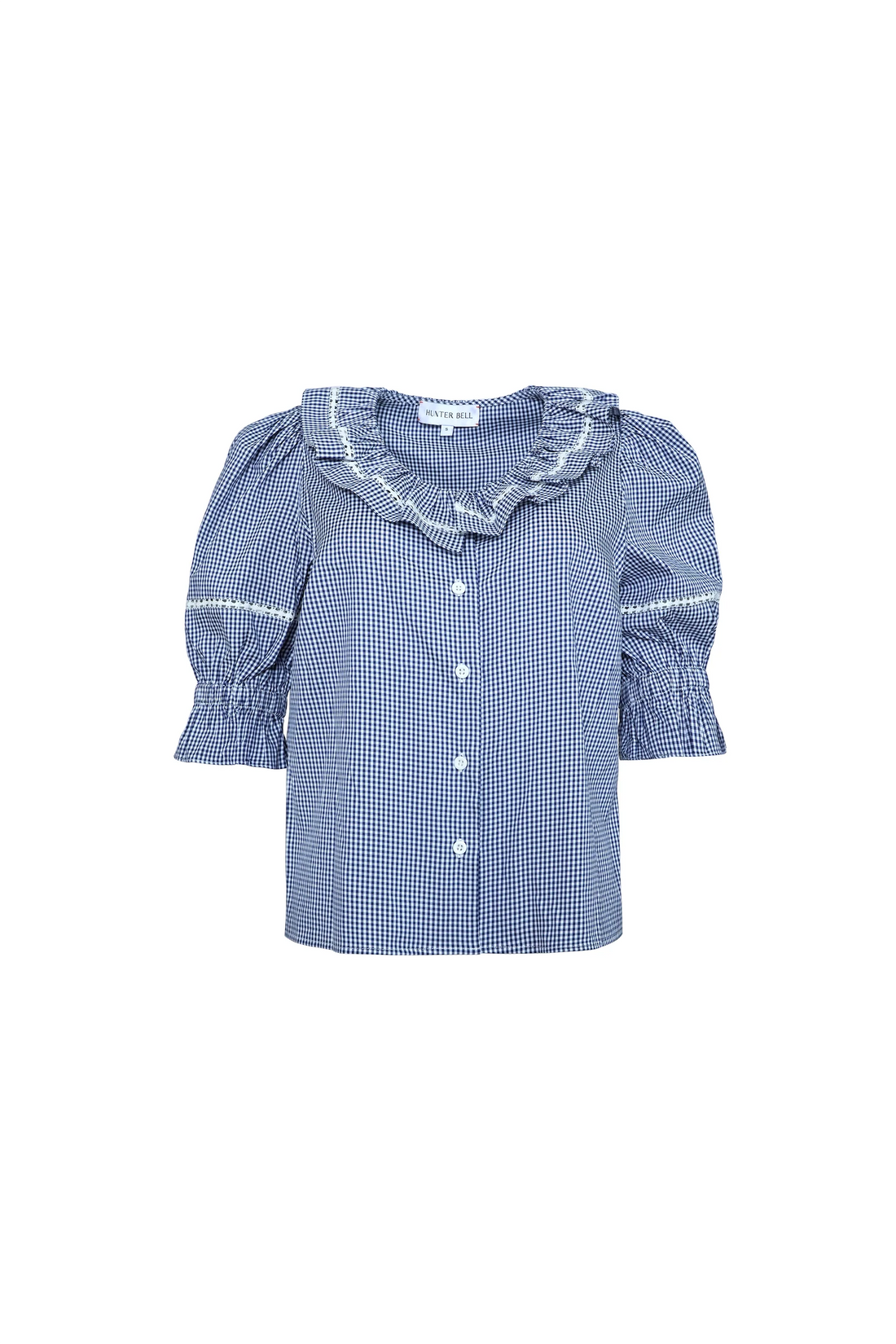 Valene Blouse in Checkmate Navy