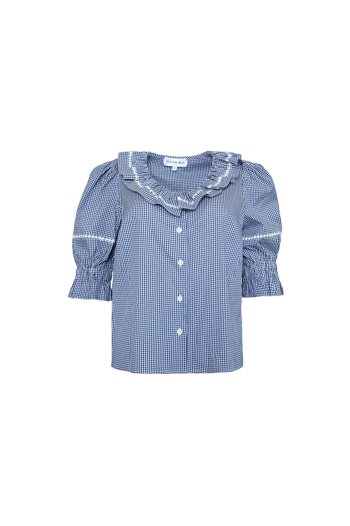 Valene Blouse in Checkmate Navy