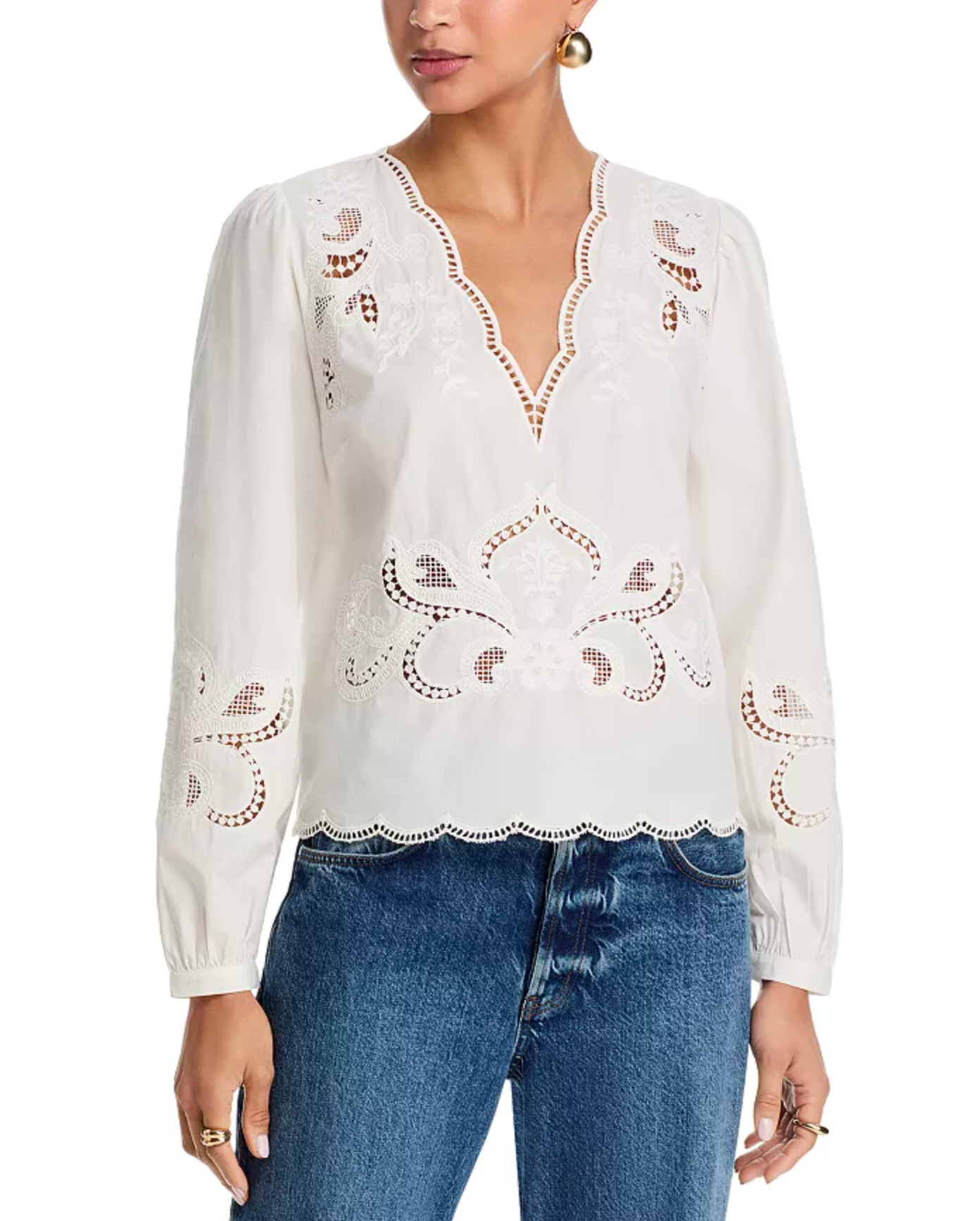 Richilieur Off-White Long Sleeve Blouse