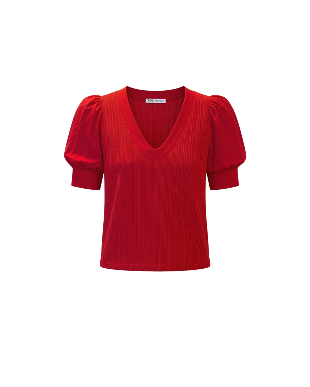 U Neck Knit Top in Red