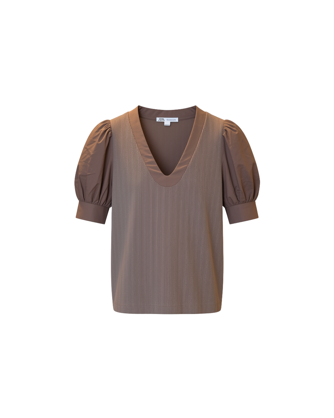 U Neck Knit Top in Taupe