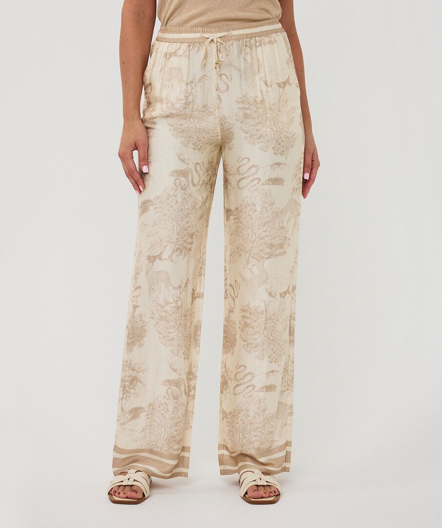 Silk Trousers in Safari Print