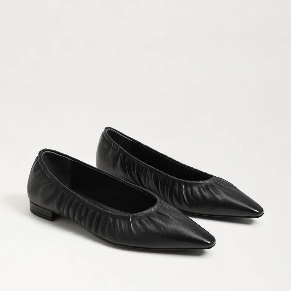 Essex Pointed Toe Ballet Flat in Leather