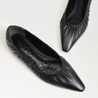 Essex Pointed Toe Ballet Flat in Leather