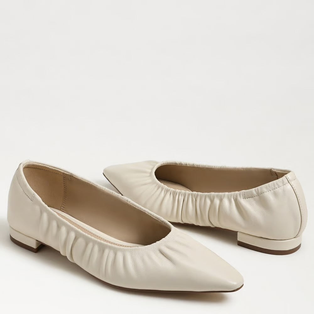 Essex Pointed Toe Ballet Flat in Leather