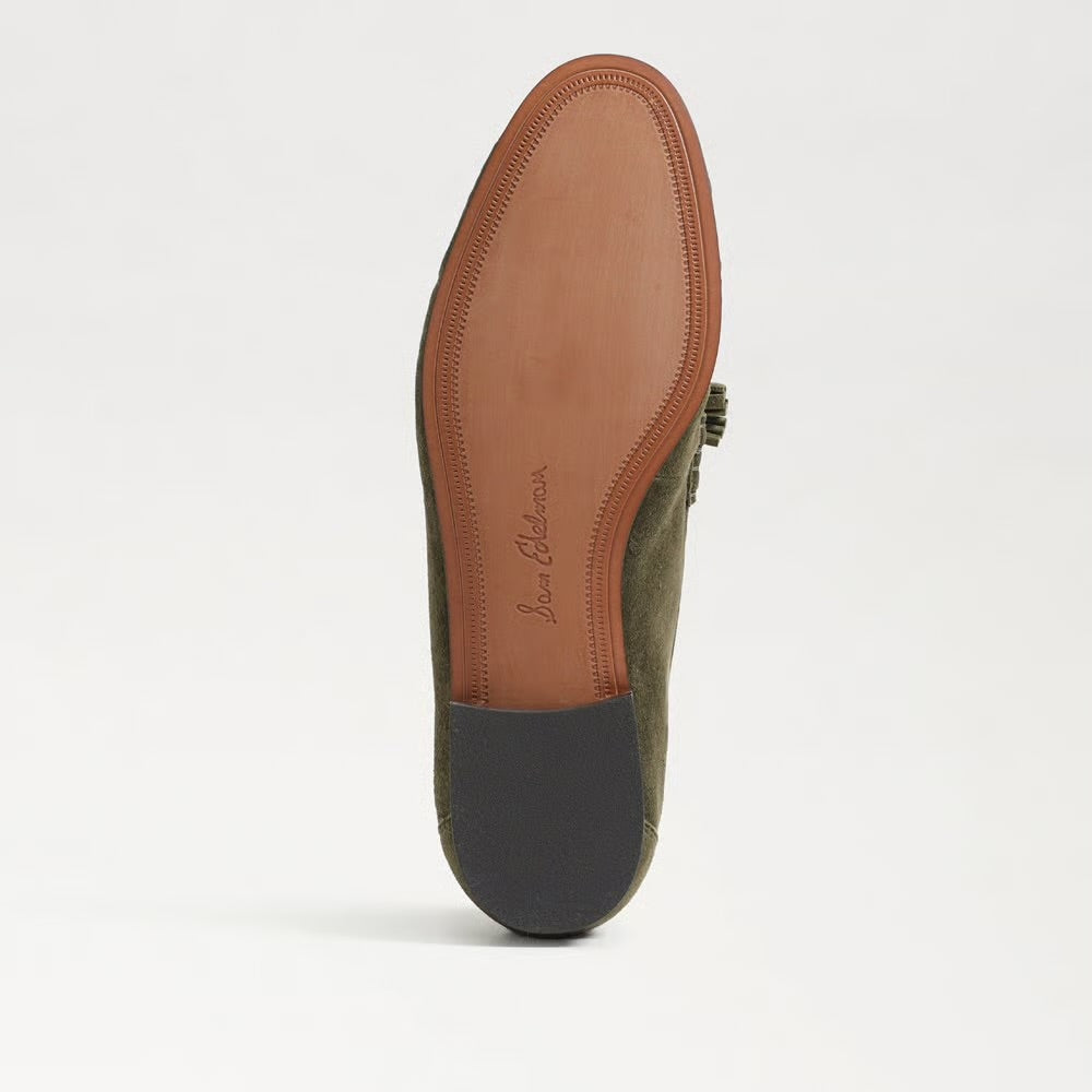 Lana Tassel Loafer in Olive Branch Suede