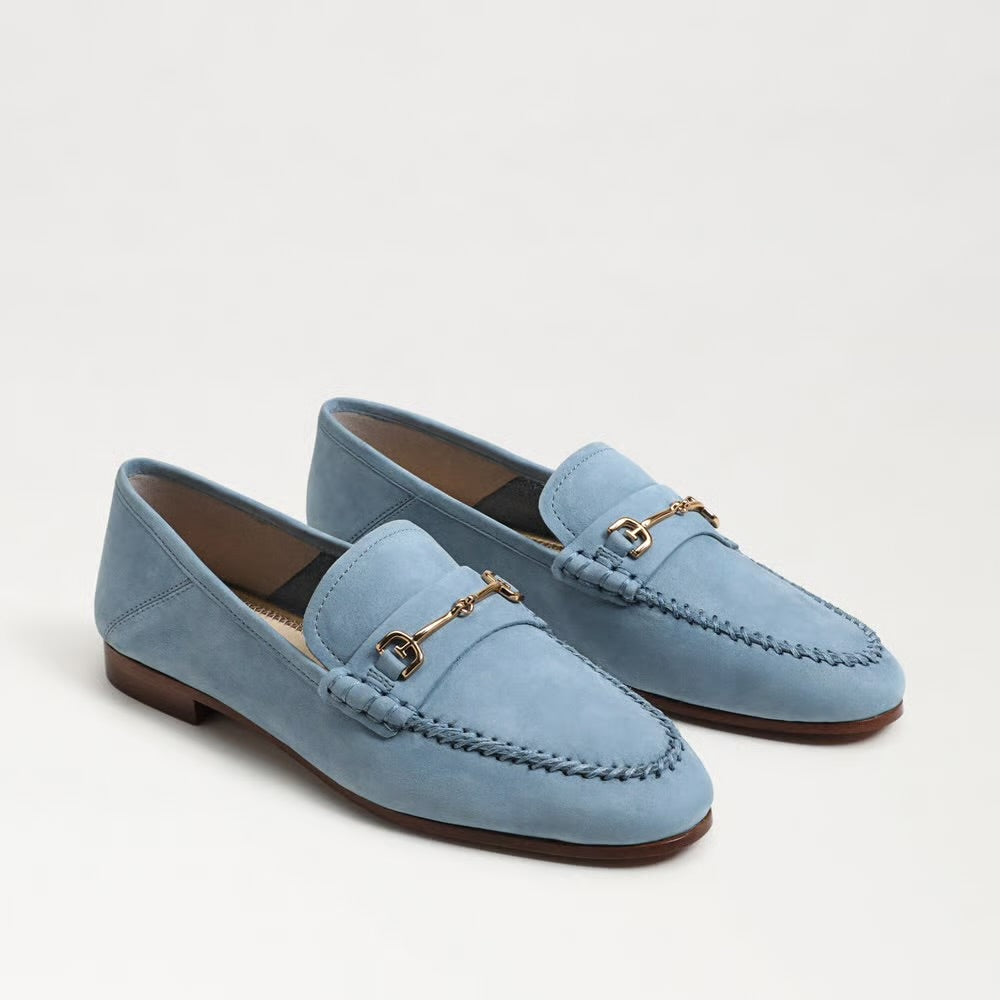 Loraine Unlined Loafer in Azure Blue Nubuck Suede
