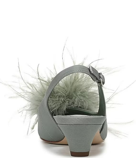 Finch Feather Slingback Pump in Sage Sky