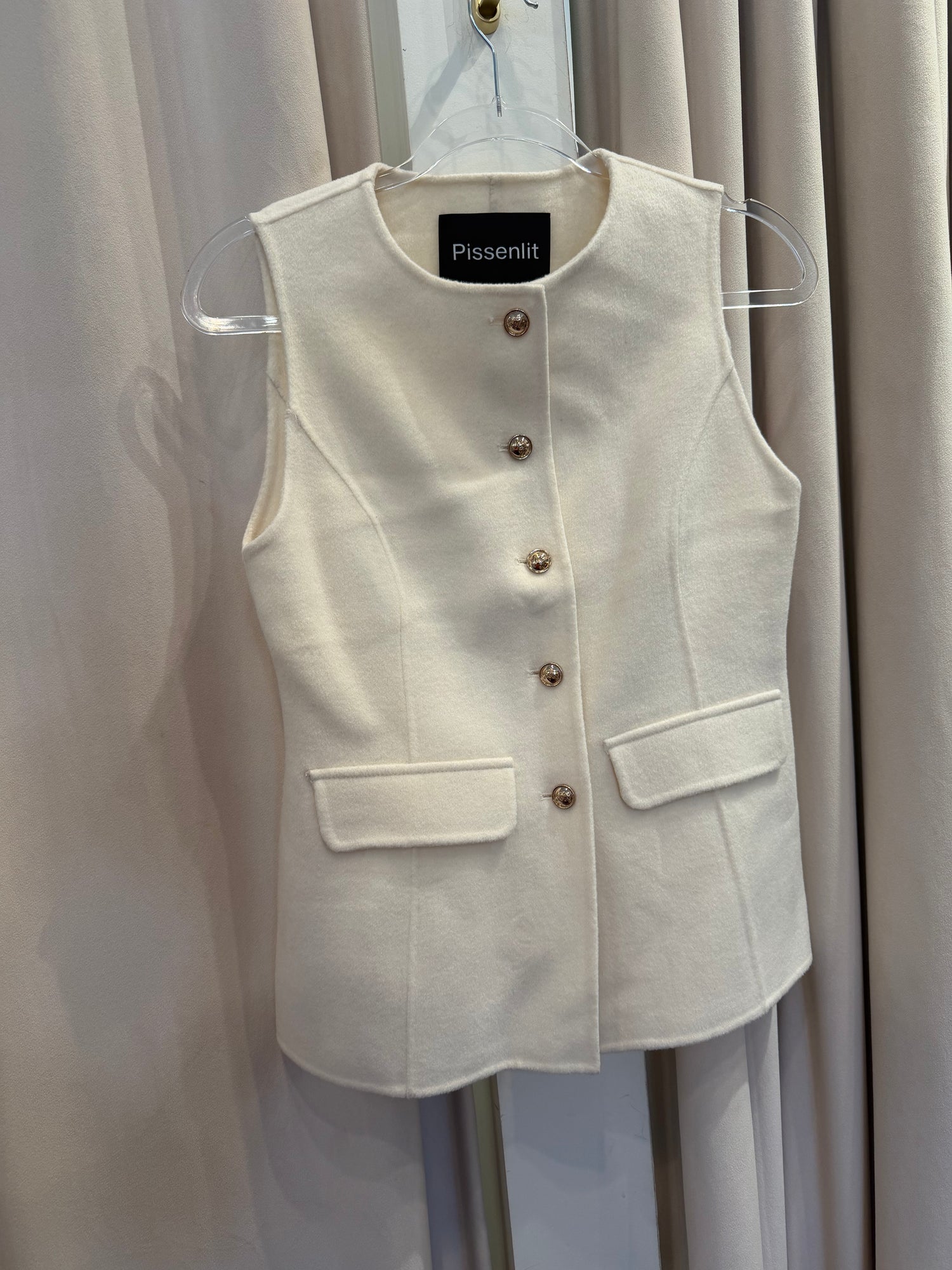 Tailored Gold Button Cashmere Vest