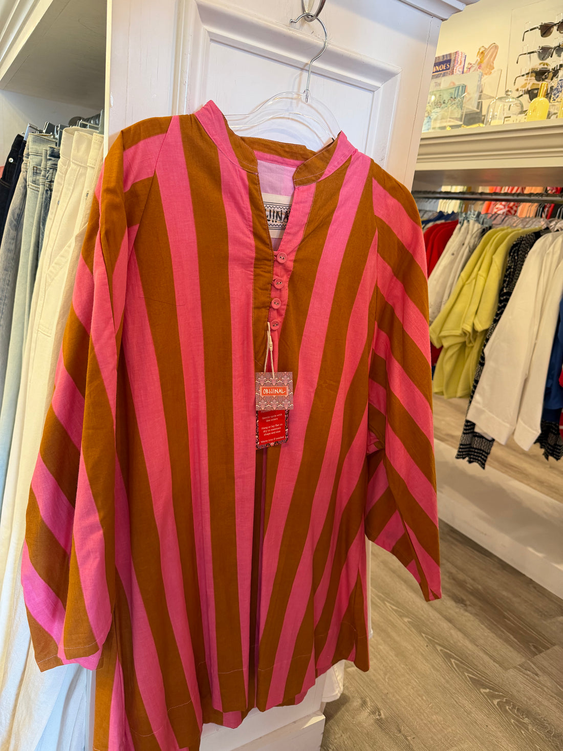 Riviera Caftan Stripes - Pink + Golden - ONE SIZE
