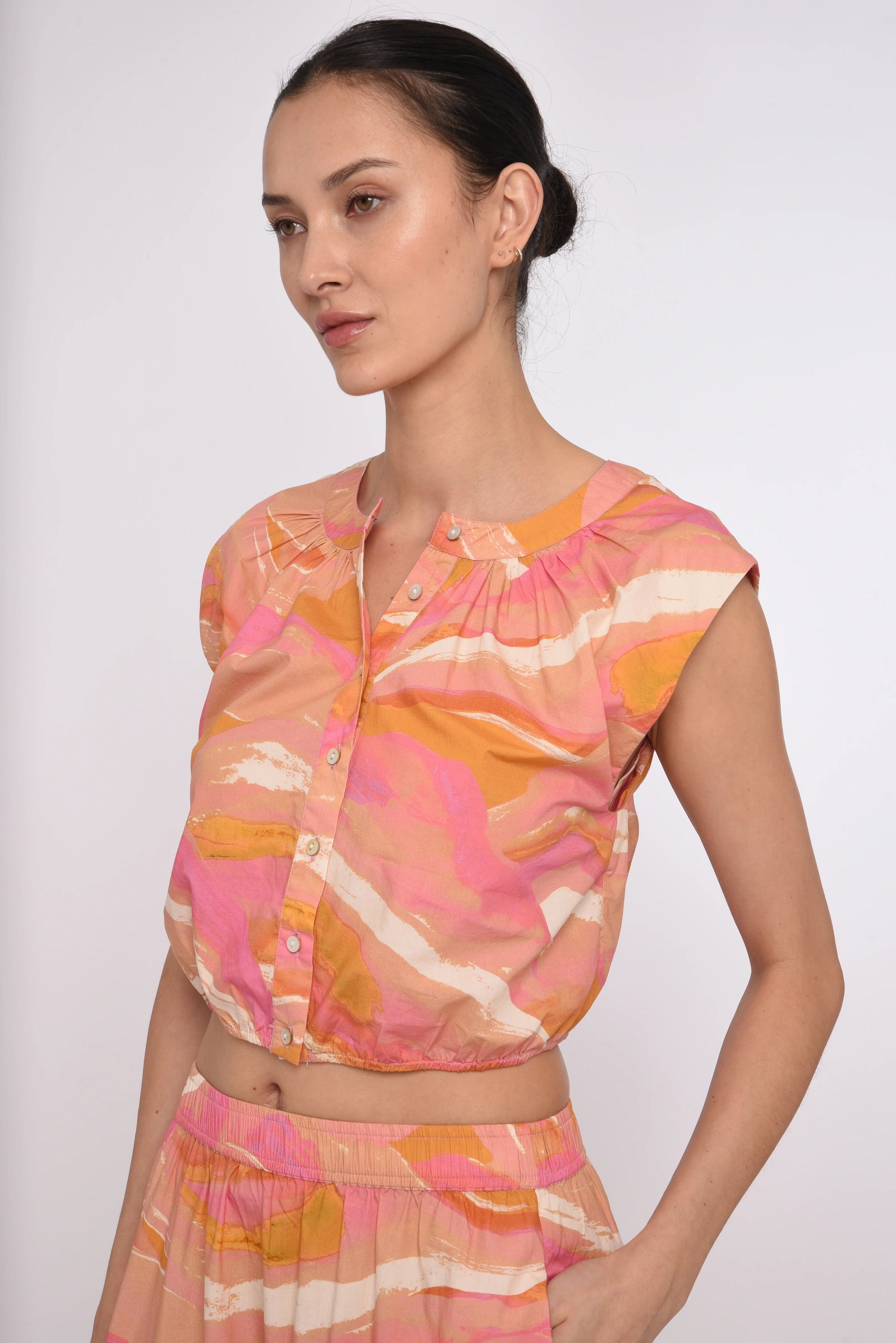 Porto Top in Pink Reverie Print