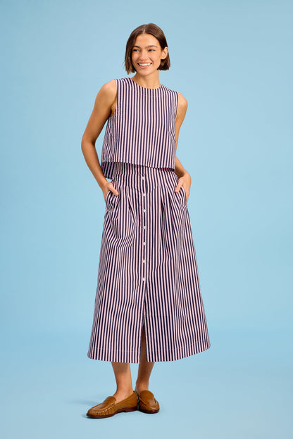 Crop Top, Lilac Pinstripe