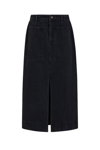 Leighton Denim Skirt in Pavement
