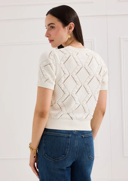 The Nora Sweater in Ivory Floral Embroidery