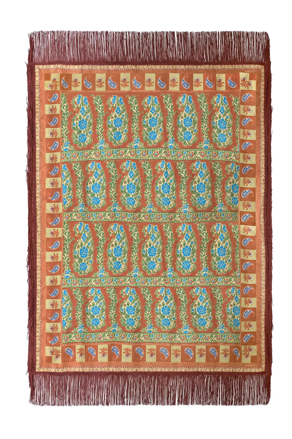Oversized Scarf with Fringe in Amber Glen Brown - ONE SIZE