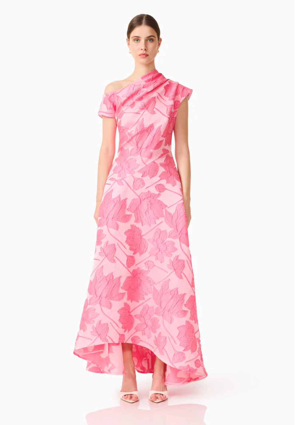 Dionne Asymmetrical Maxi Gown in Pink
