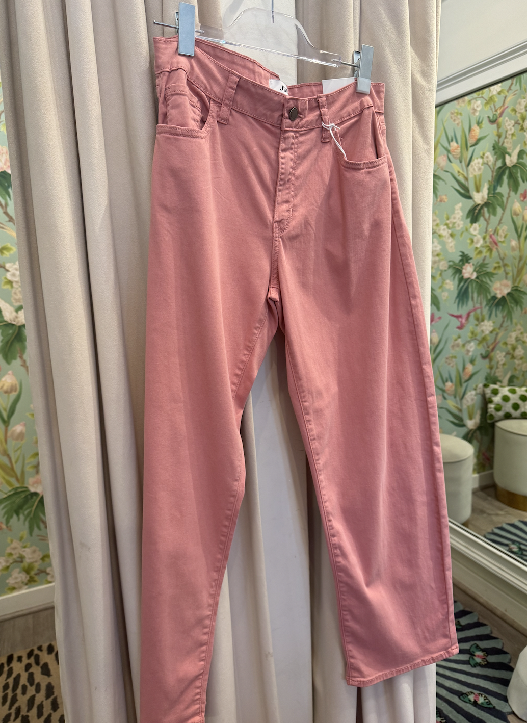 Washed Pink Barrel Jeans