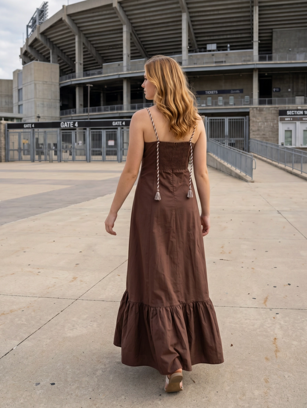 Mere Dress with Braided Shoulder Strap
