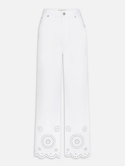 The Eyelet Wide Flare in White