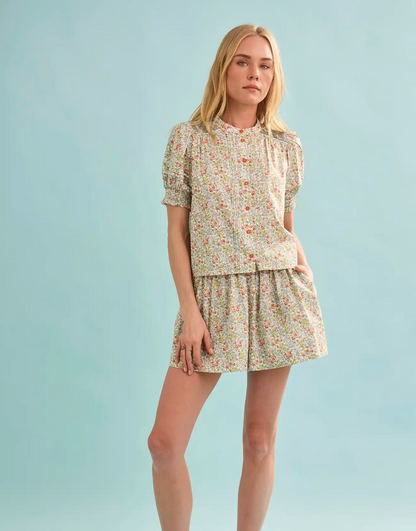 Hartley Top in Coral Multi