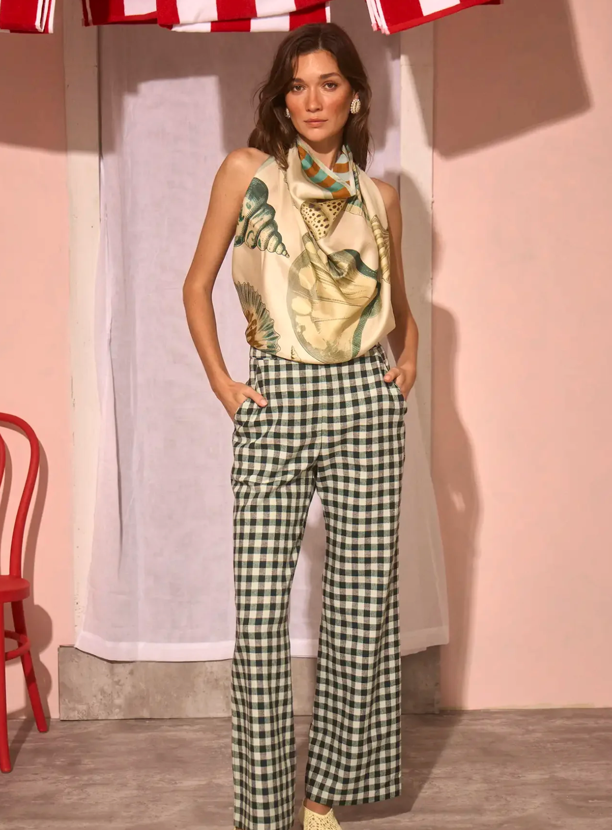 Coquille Scarf Top in Somers Shell Cream - One Size