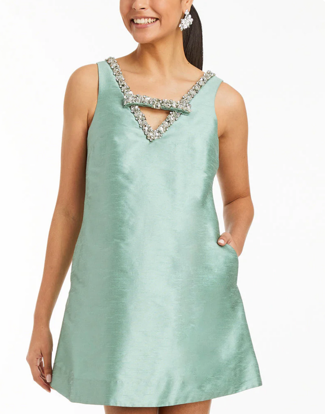 Willa Mini Dress in Jade