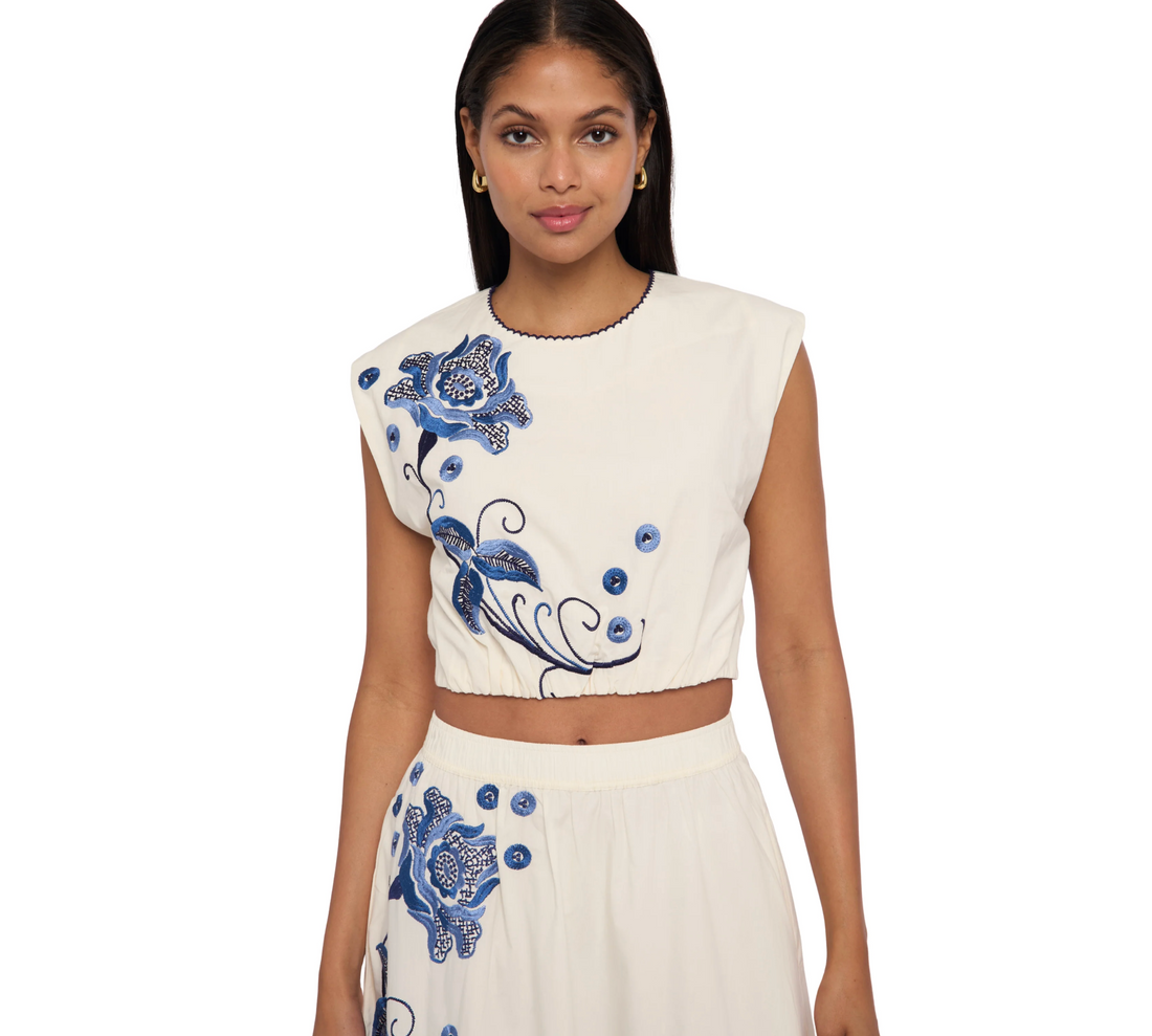 Cambrie Tank in Kimber Embroidery