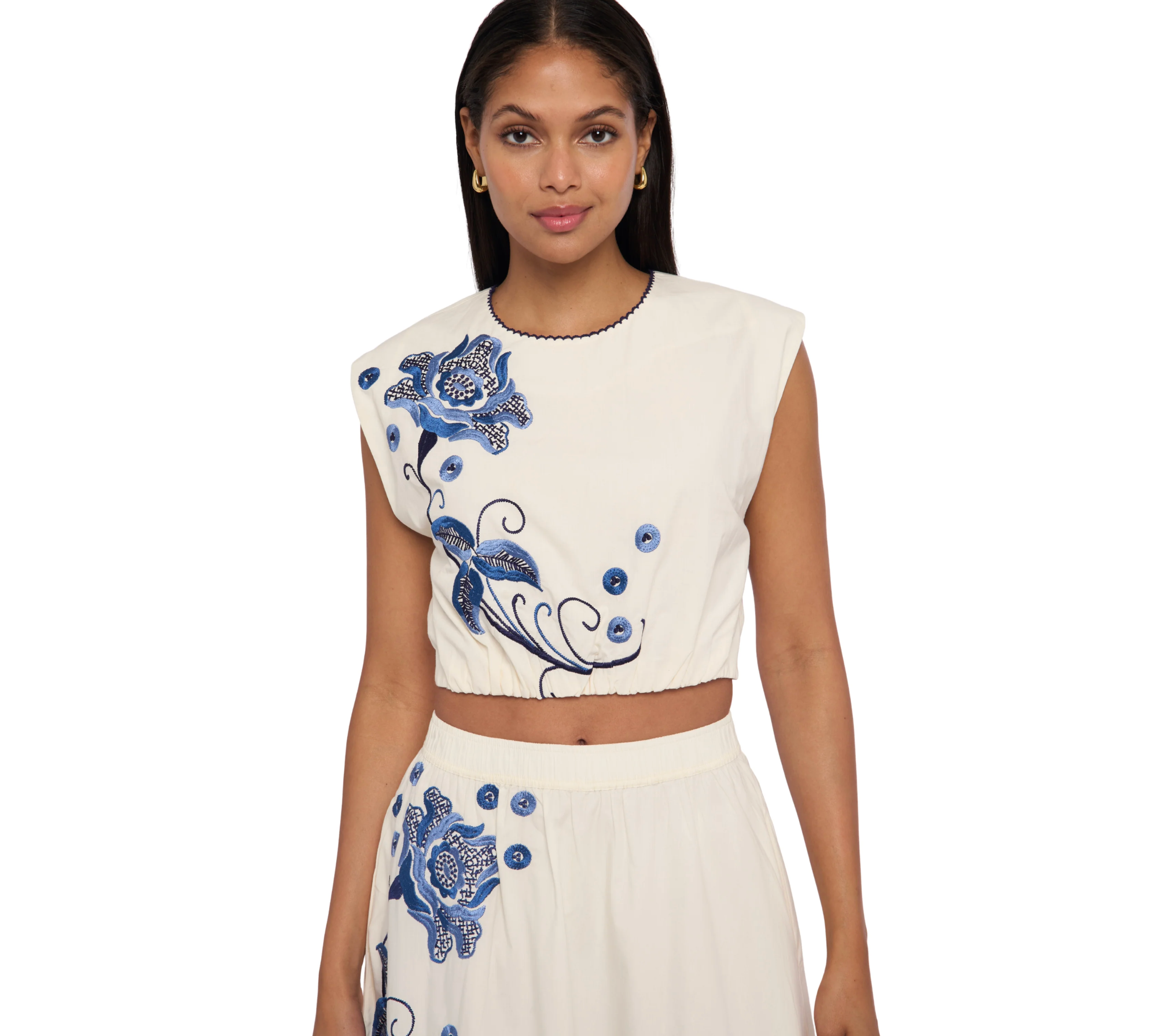 Cambrie Tank in Kimber Embroidery