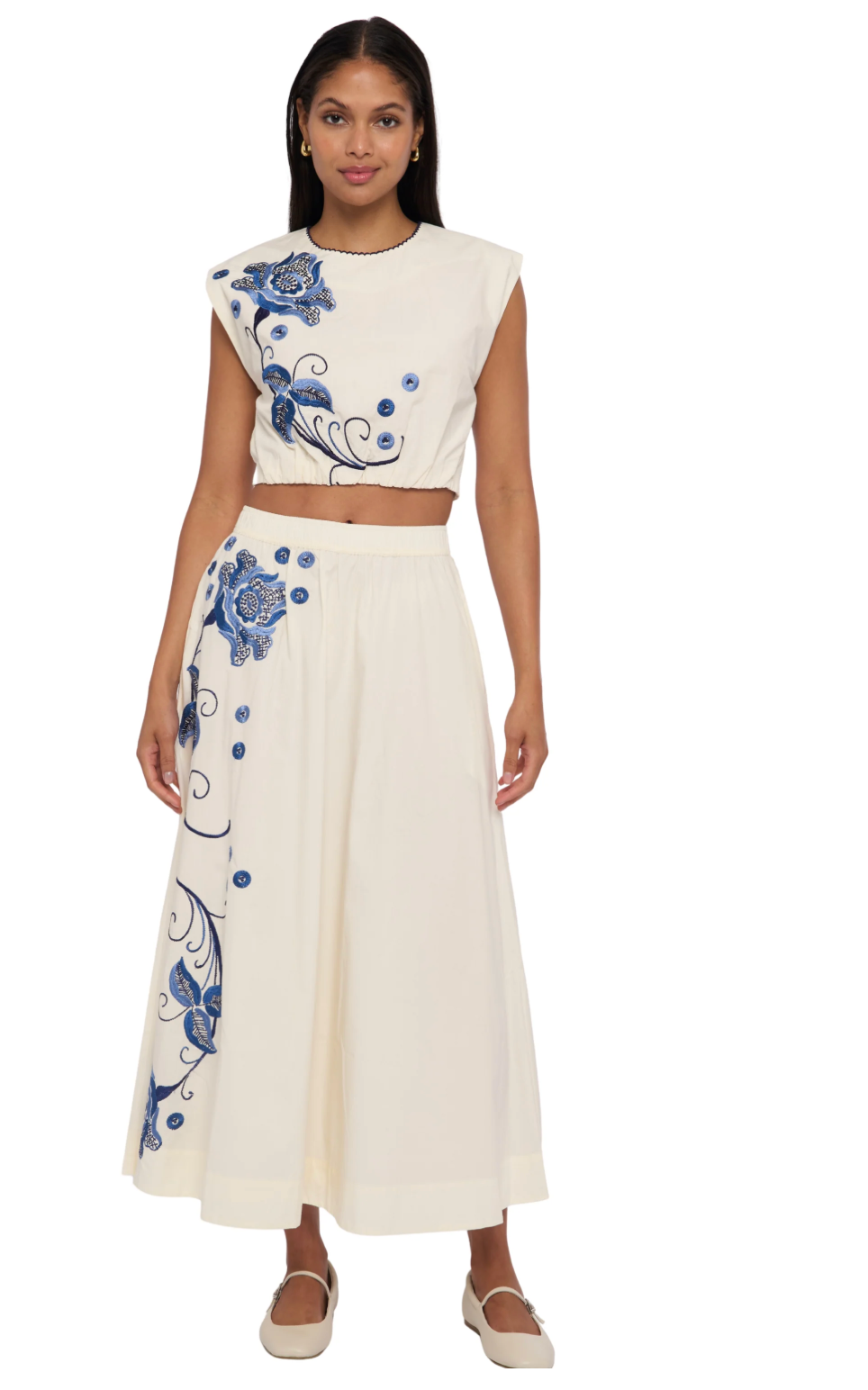 Porto Maxi Skirt in Kimber Embroidery