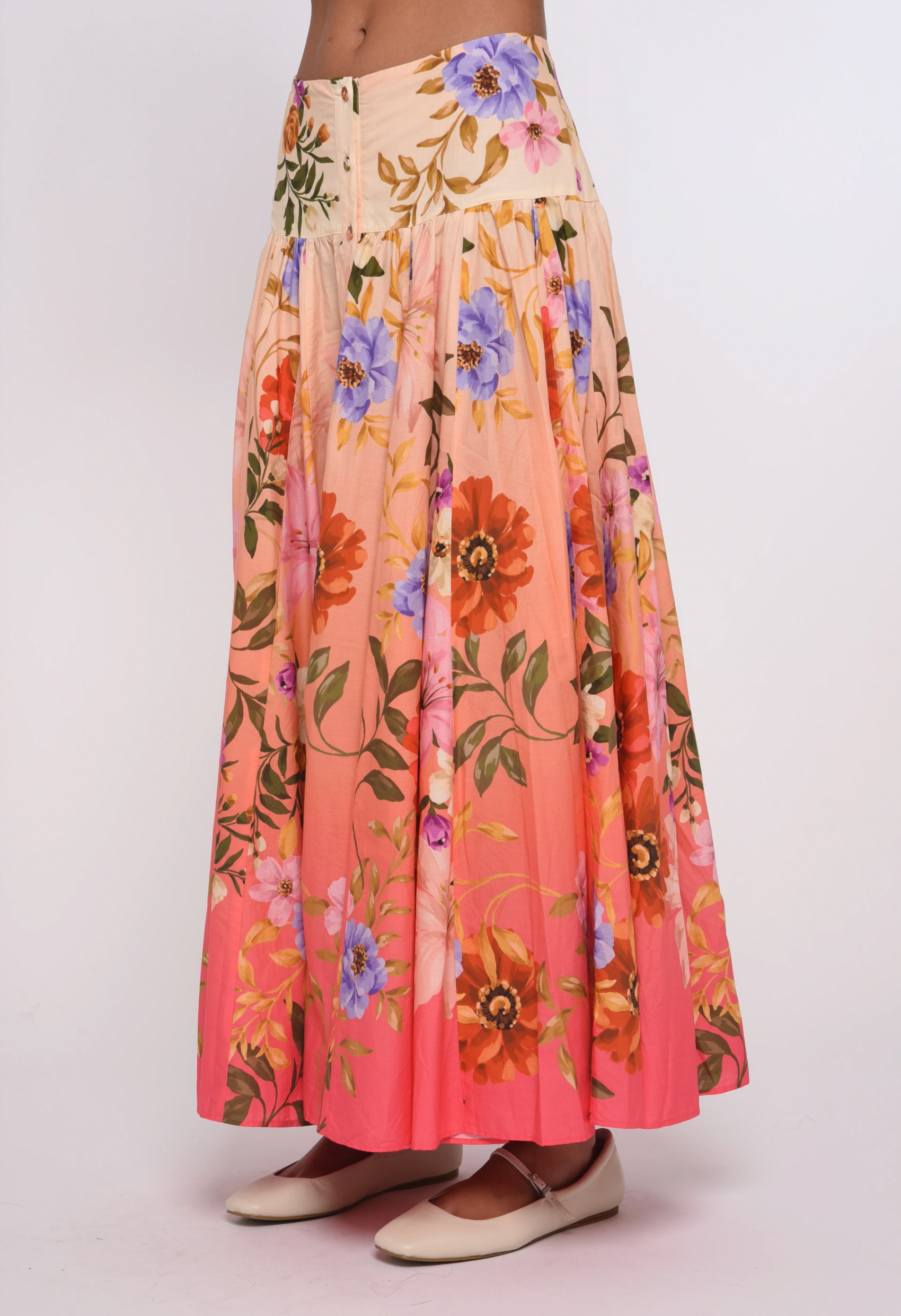 Haven Midi Skirt in Splendor In The Garden Print