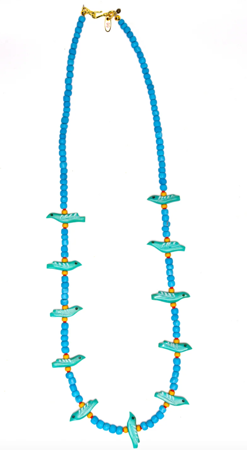 Long Turquoise Bird Light Blue