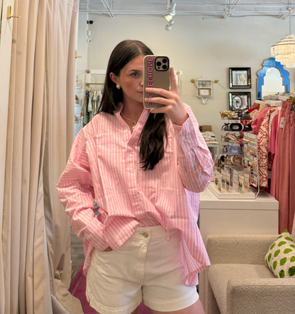Printed Cate Shirt - One Size - Linen