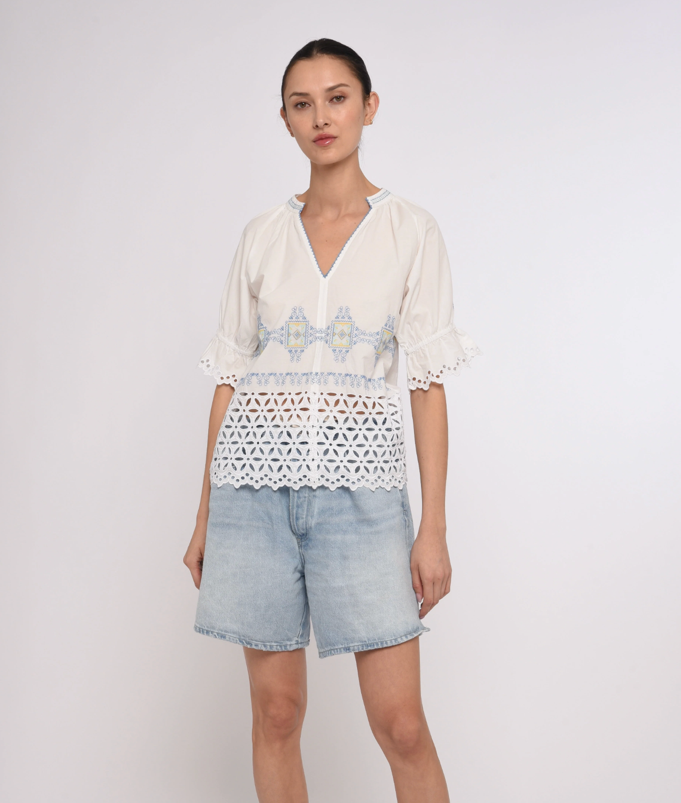 Poet Top in Lydian Embroidery