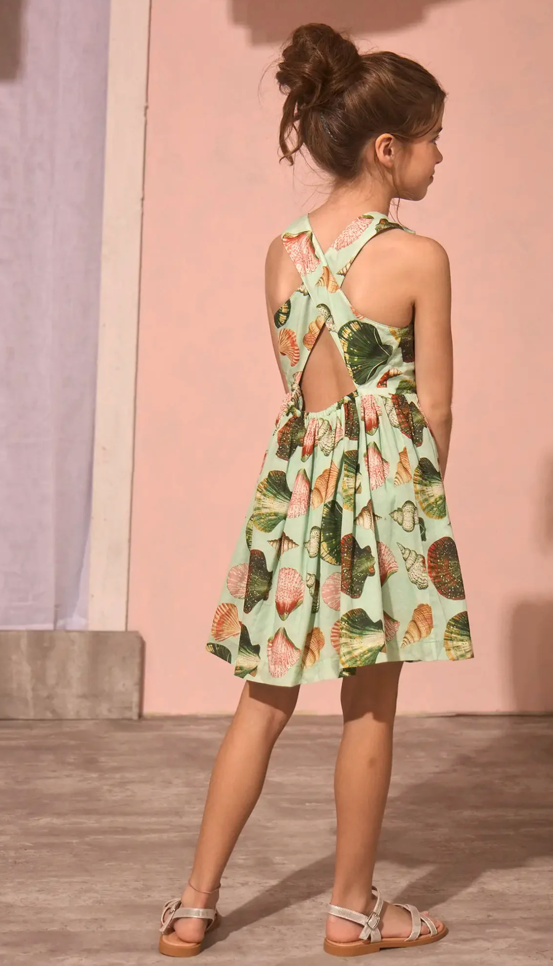 June Dress Kids in Somers Shell Mint Mini