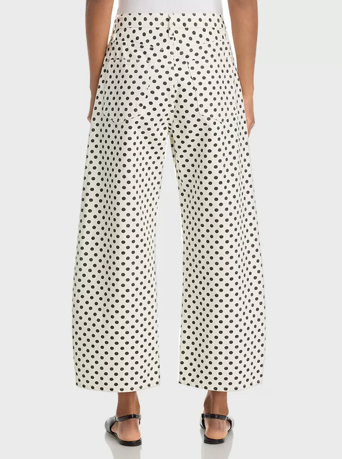 The Bow Crop in White Polka Dot