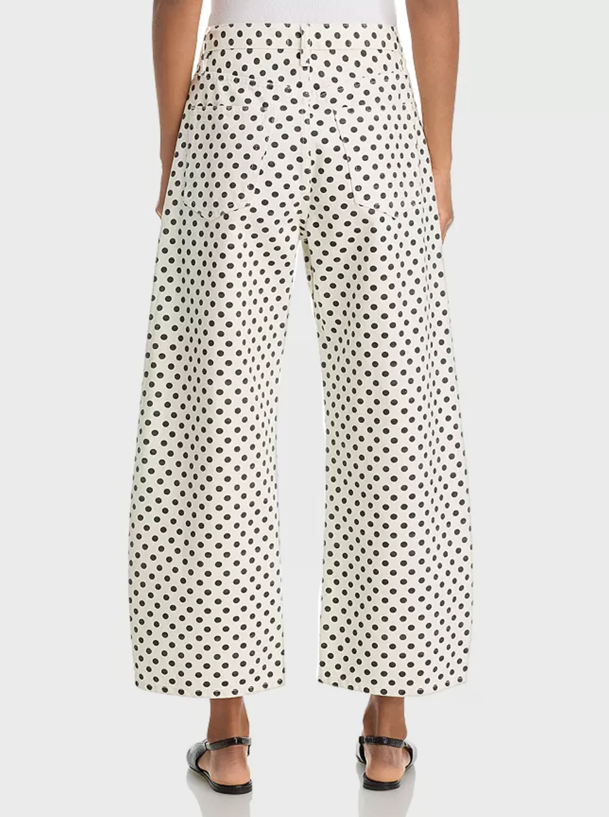 The Bow Crop in White Polka Dot