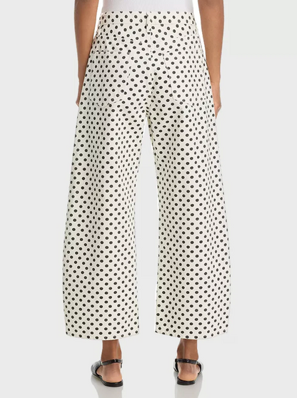 The Bow Crop in White Polka Dot